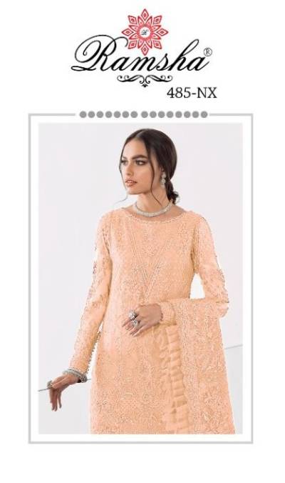 R 485 Nx By Ramsha Designer Pakistani Embriodered Suit Collection